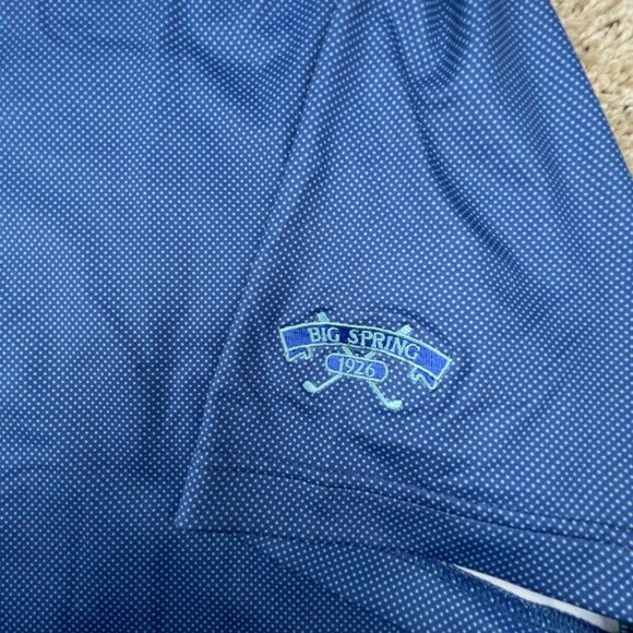 Peter Millar Summer Comfort Polo Shirt Mens XL Blue Dotted BIG SPRING Club KY - Picture 4 of 8